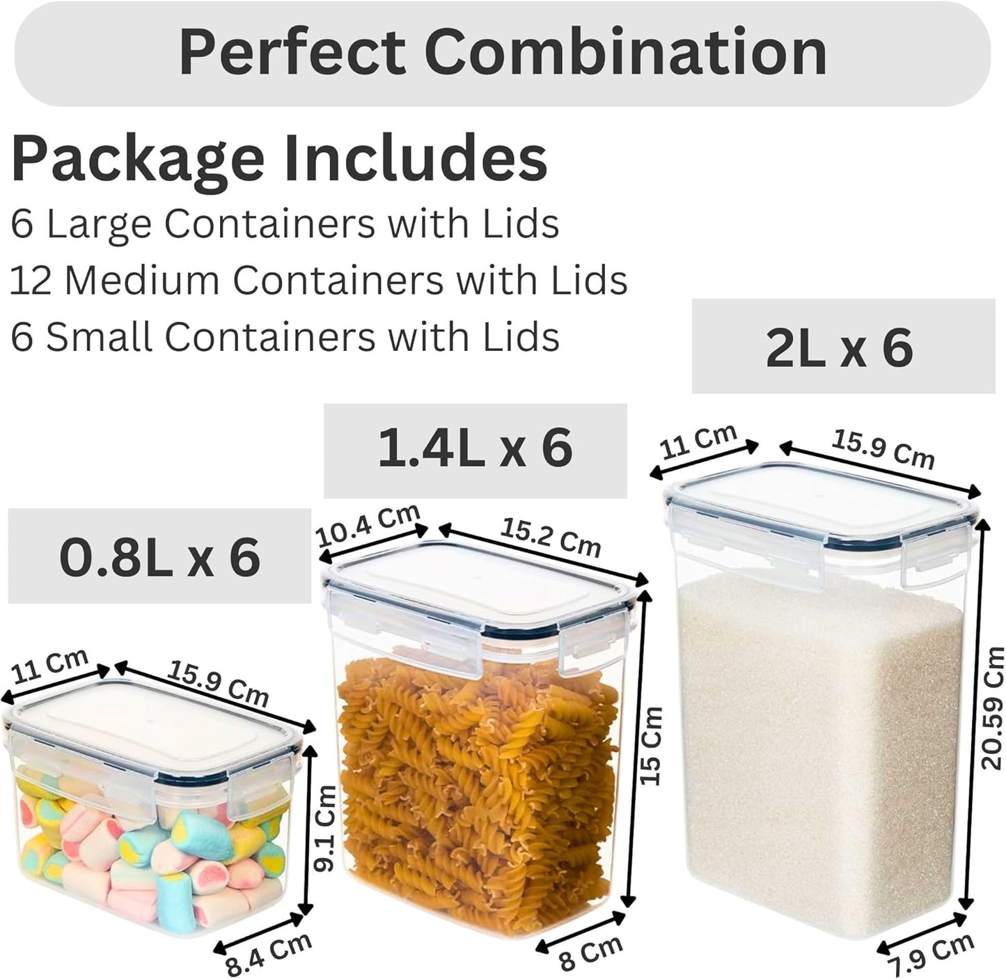 24 Pack Airtight Food Storage Containers Set for Pantry Organization