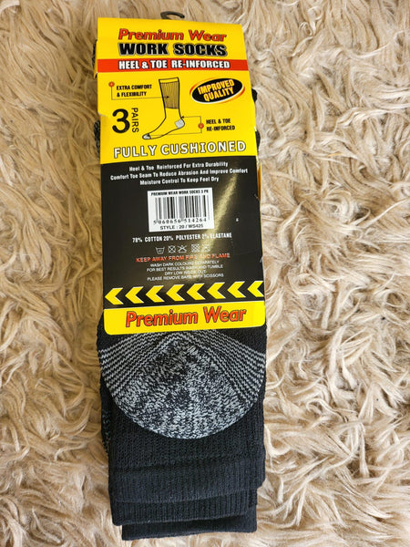 Panzy 12 Pack Mens Work Socks - Thick Socks Men, Cushioned Padded Sole For Builders, Mechanics, Engineers - Boot Socks For Men, Work Socks For Men  Heavy Duty, Thick Work Socks Sweat Absorbing