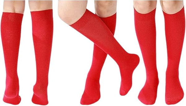 5 Pairs Children/Kids Girls Knee High Plain School Cotton Rich Socks