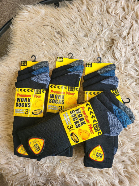 Panzy 12 Pack Mens Work Socks - Thick Socks Men, Cushioned Padded Sole For Builders, Mechanics, Engineers - Boot Socks For Men, Work Socks For Men  Heavy Duty, Thick Work Socks Sweat Absorbing