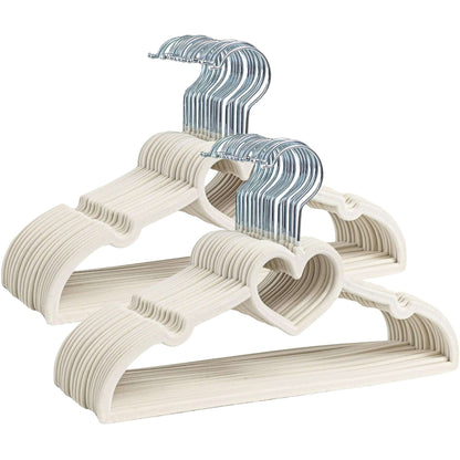 30 Pack Kids Velvet Clothes Hangers for Nursery Closet Organisation