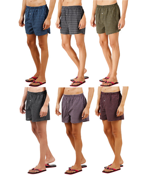 MENS POLY COTTON WOVEN BOXER SHORTS