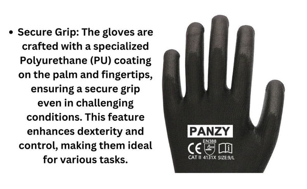 12/24 WORK GLOVES PU COATED GLOVES 