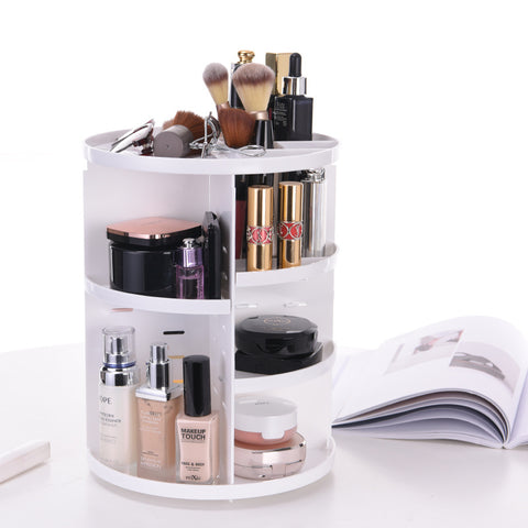 Makeup Organiser, 360 Degree Rotating Beauty Organiser for Cosmetic Perfume Jewellery, Revolving Make Up Storage with Adjustable Layers on Stand Spinning for Vanity Table Bedroom, Crystal