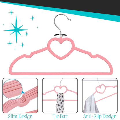 30 Pack Kids Velvet Clothes Hangers for Nursery Closet Organisation