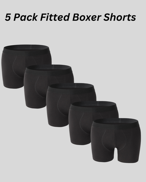 5 Pack Mens  95% Cotton Boxer Trunk