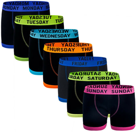 Boxers 7 Days Of The Week Boys  Mens Boxer Shorts Cotton  Kids Underwear Trunks