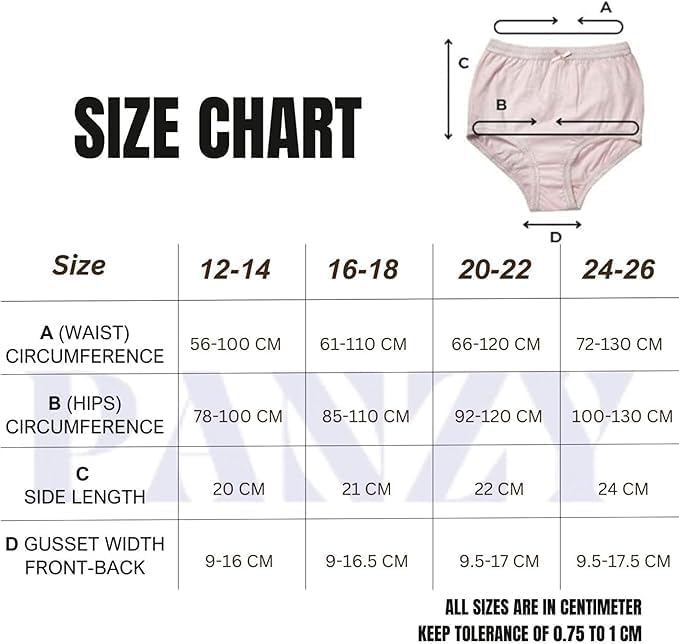 Panzy Women's High-Waisted Knickers Ladies Cotton Briefs 3 & 6 Pack