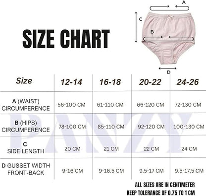 Panzy Women's High-Waisted Knickers Ladies Cotton Briefs 3 & 6 Pack