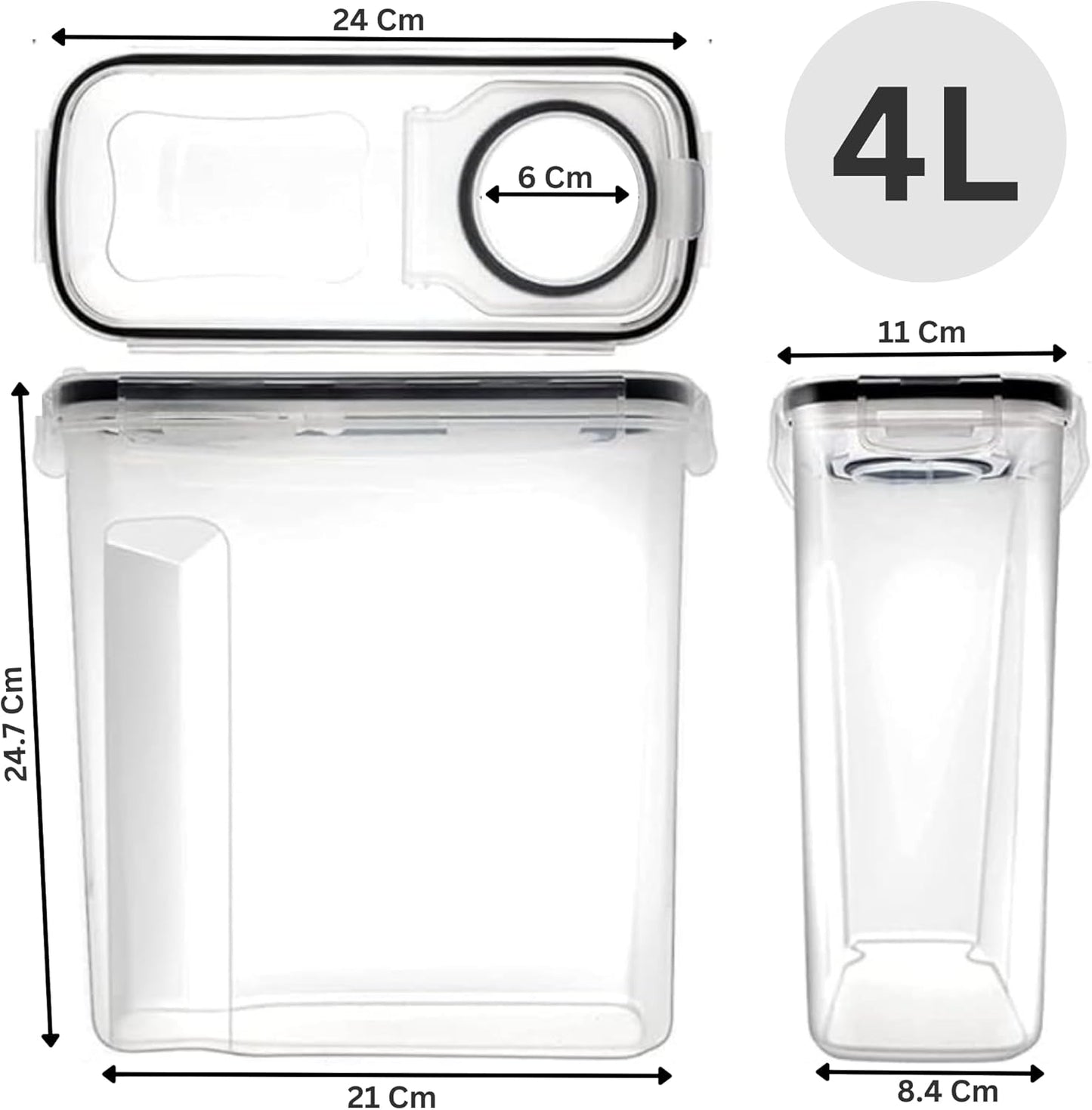 4L Cereal Storage Containers with Airtight Flip-Top Lids