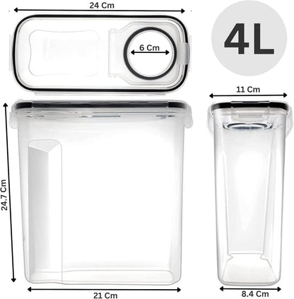 4L Cereal Storage Containers with Airtight Flip-Top Lids