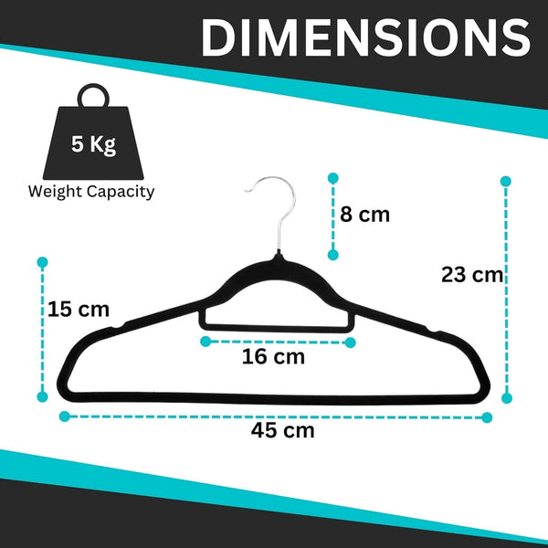 50 or 20  Velvet Hangers Non-Slip Clothes Coat Hangers Coat with Tie Bar and 360° Swivel Hook Space-Saving 0.6 cm Thick 43.5 cm Long, for Dresses Trousers