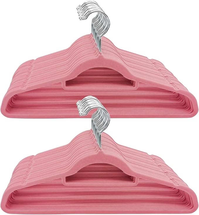 panzy home premium velvet hangers pink 50 pack 