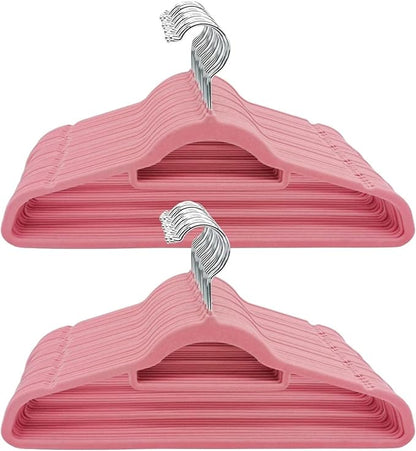 panzy home premium velvet hangers pink 50 pack 