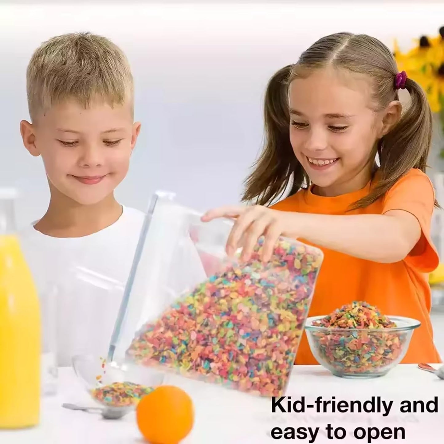 4L Cereal Storage Containers with Airtight Flip-Top Lids