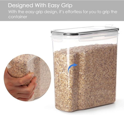 4L Cereal Storage Containers with Airtight Flip-Top Lids