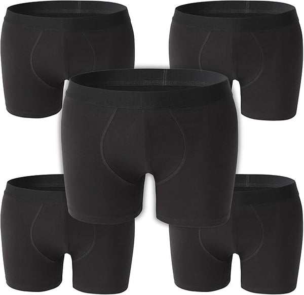 5 Pack Mens  95% Cotton Boxer Trunk