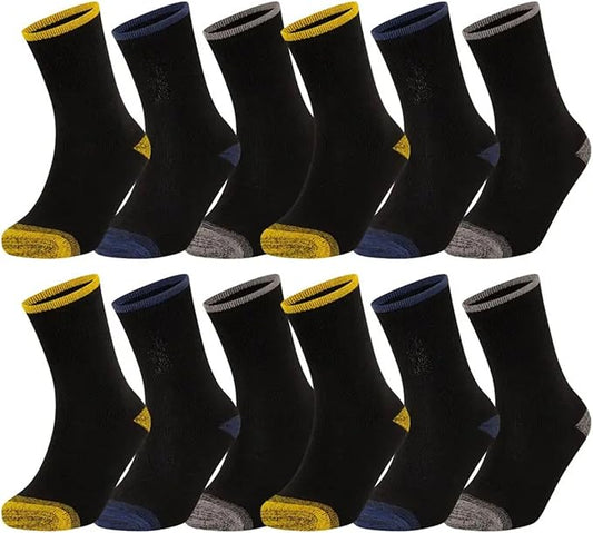 Panzy 12 Pairs Mens Work Socks Heavy Duty