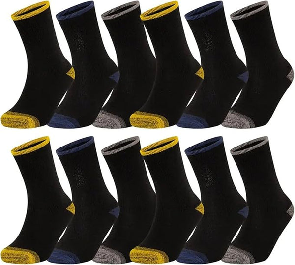 Panzy 12 Pairs Mens Work Socks Heavy Duty