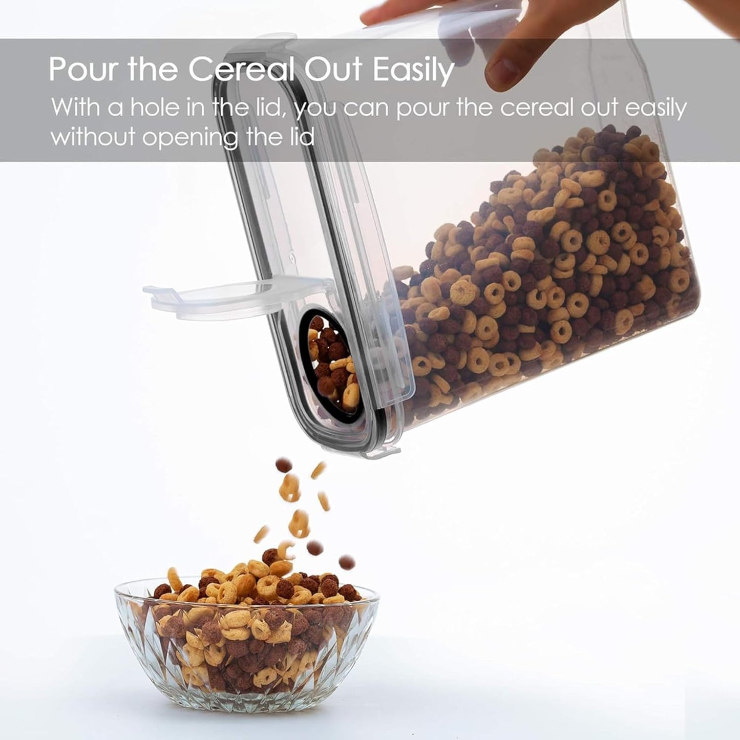 4L Cereal Storage Containers with Airtight Flip-Top Lids