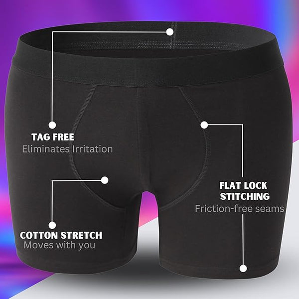5 Pack Mens  95% Cotton Boxer Trunk