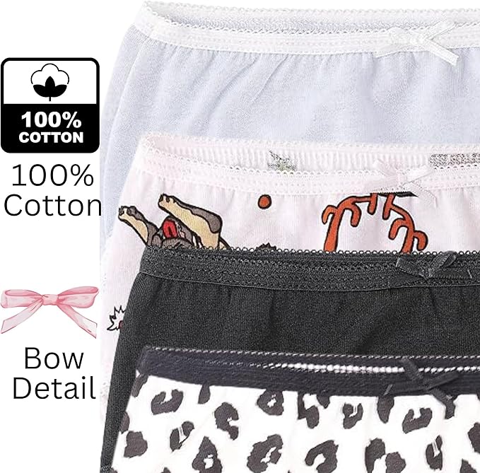 Kids Girls Briefs Knickers Underwear Plain 100% Cotton Pants 12 Pack