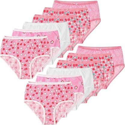 Kids Girls Briefs Knickers Underwear Plain 100% Cotton Pants 12 Pack