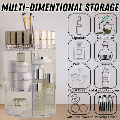 Panzy Home Makeup Organiser, 360 Degree Rotating Beauty Organiser for Cosmetic Perfume Jewellery,