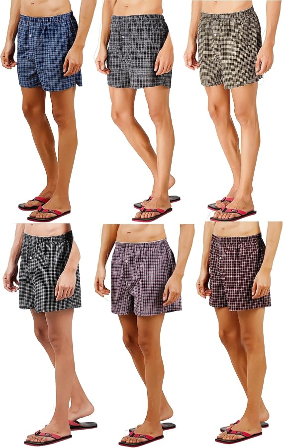 MENS POLY COTTON WOVEN BOXER SHORTS