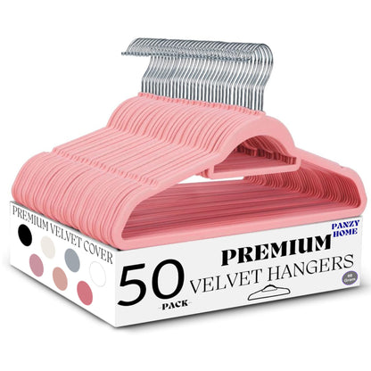 Panzy home premium velvet hangers blush pink 50 pack 
