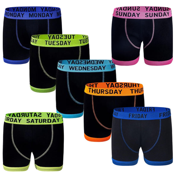 Boxers 7 Days Of The Week Boys  Mens Boxer Shorts Cotton  Kids Underwear Trunks