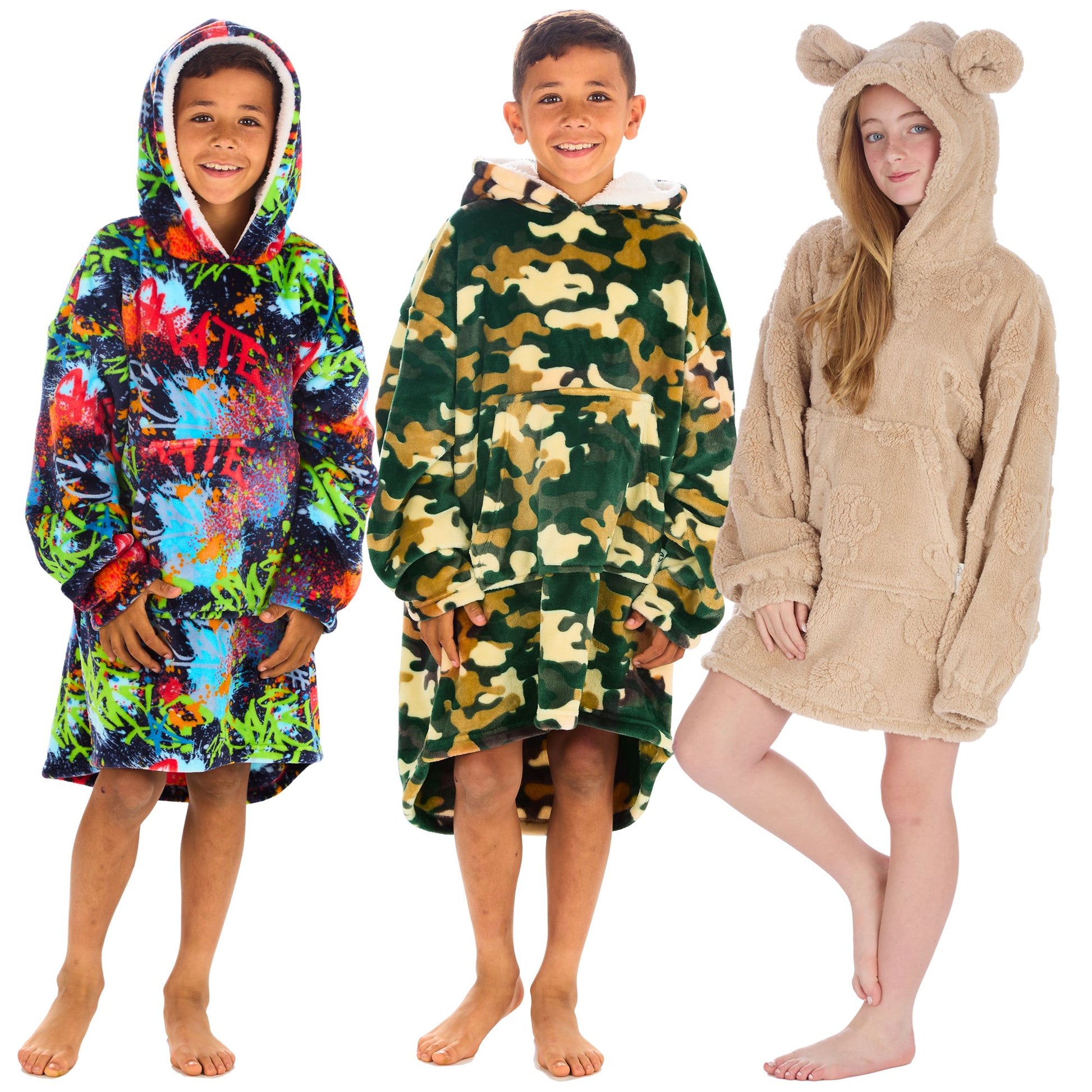 Panzy Oversized Kids Gaming Hoodie Blanket for Boys & Girls – Kids Long Sleeve Hooded Sweatshirt, Cozy Pullover Jumper Blanket - 8-13 Years