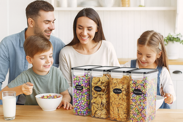 4L Cereal Storage Containers with Airtight Flip-Top Lids