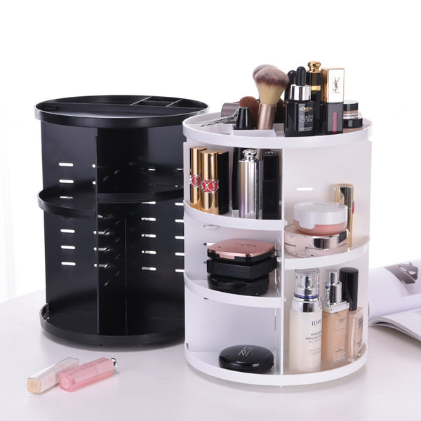 Makeup Organiser, 360 Degree Rotating Beauty Organiser for Cosmetic Perfume Jewellery, Revolving Make Up Storage with Adjustable Layers on Stand Spinning for Vanity Table Bedroom, Crystal