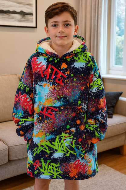 Panzy Oversized Kids Gaming Hoodie Blanket for Boys & Girls