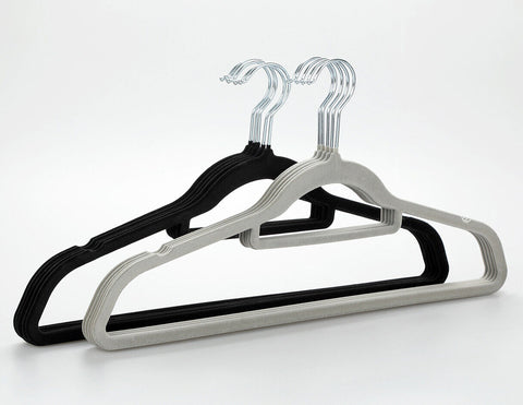 50 Velvet Hangers Non-Slip Clothes Coat Hangers Coat with Tie Bar and 360° Swivel Hook Space-Saving 0.6 cm Thick 43.5 cm Long, for Dresses Trousers