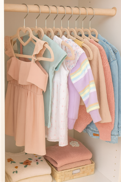 30 Pack Kids Velvet Clothes Hangers for Nursery Closet Organisation