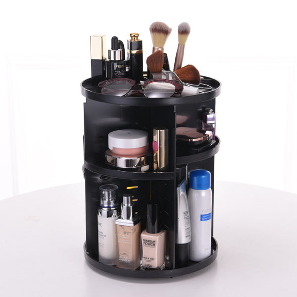 Makeup Organiser, 360 Degree Rotating Beauty Organiser for Cosmetic Perfume Jewellery, Revolving Make Up Storage with Adjustable Layers on Stand Spinning for Vanity Table Bedroom, Crystal