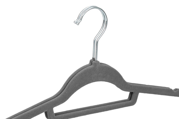 50 Velvet Hangers Non-Slip Clothes Coat Hangers Coat with Tie Bar and 360° Swivel Hook Space-Saving 0.6 cm Thick 43.5 cm Long, for Dresses Trousers