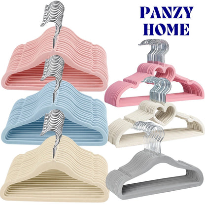 30 Pack Kids Velvet Clothes Hangers for Nursery Closet Organisation