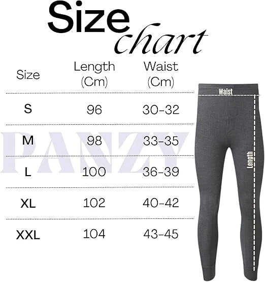 Pack of 2 Men's Thermal Trousers Long Johns Warm Underwear Baselayer