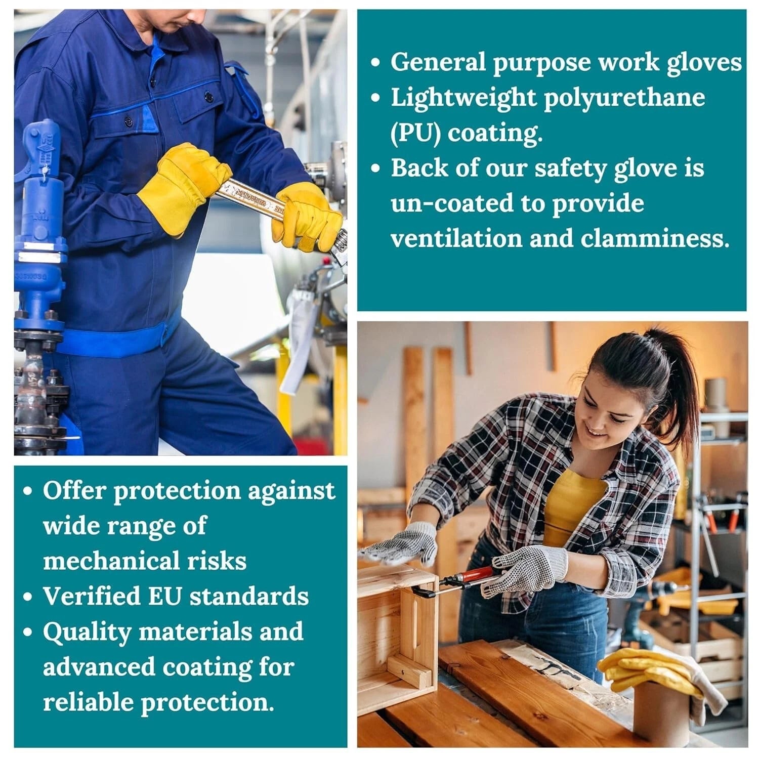 Safety work gloves general purpose work gloves, offer protection against wide range of machanical risks