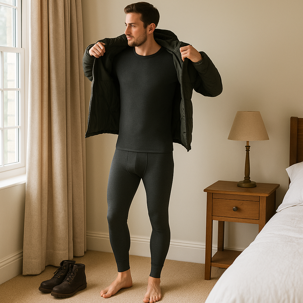 Pack of 2 Men's Thermal Trousers Long Johns Warm Underwear Baselayer