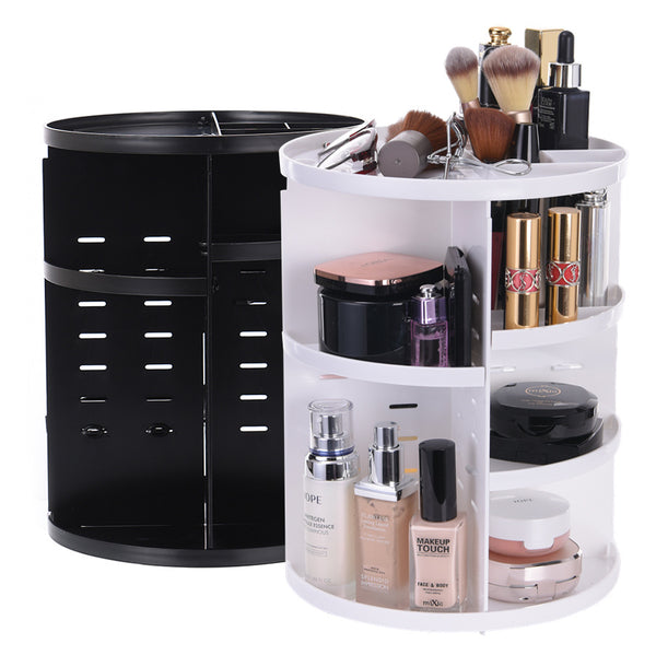 Makeup Organiser, 360 Degree Rotating Beauty Organiser for Cosmetic Perfume Jewellery, Revolving Make Up Storage with Adjustable Layers on Stand Spinning for Vanity Table Bedroom, Crystal