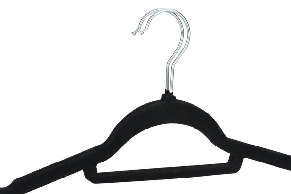 50 Velvet Hangers Non-Slip Clothes Coat Hangers Coat with Tie Bar and 360° Swivel Hook Space-Saving 0.6 cm Thick 43.5 cm Long, for Dresses Trousers